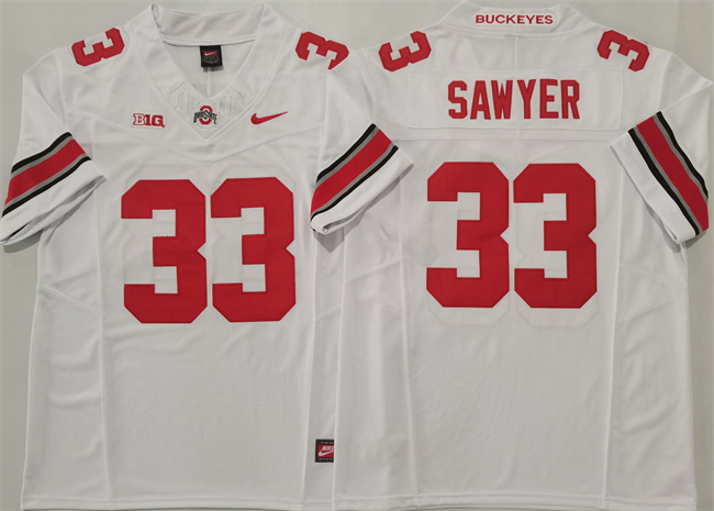 Men's Ohio State Buckeyes #33 Jack Sawyer White 2025 F.U.S.E. Limited Stitched Jersey